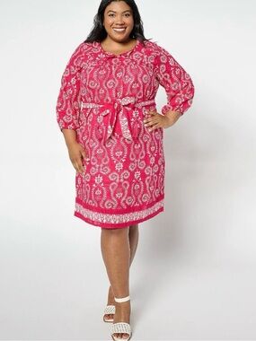 Studio Park x Amy Stran - Beetroot Dress with Belt & Long Sleeve Size MP